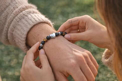 Protection Bracelet for Men & Women – Tiger Eye, Black Tourmaline & Hematite Bracelet for Anxiety Relief, Positive Energy & Grounding, Spiritual Crystal Jewelry, Fathers Day Gift for Dad & Husband in Saudi Arabia
