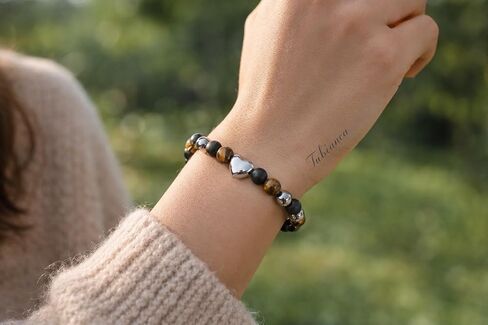 Protection Bracelet for Men & Women – Tiger Eye, Black Tourmaline & Hematite Bracelet for Anxiety Relief, Positive Energy & Grounding, Spiritual Crystal Jewelry, Fathers Day Gift for Dad & Husband in Saudi Arabia