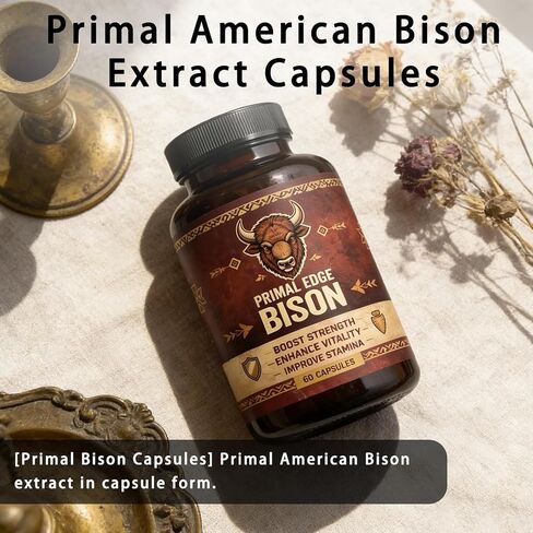 Primal Edge Bison، كبسولات مستخلص البيسون الأمريكي البدائي - 60 كبسولة in Kuwait