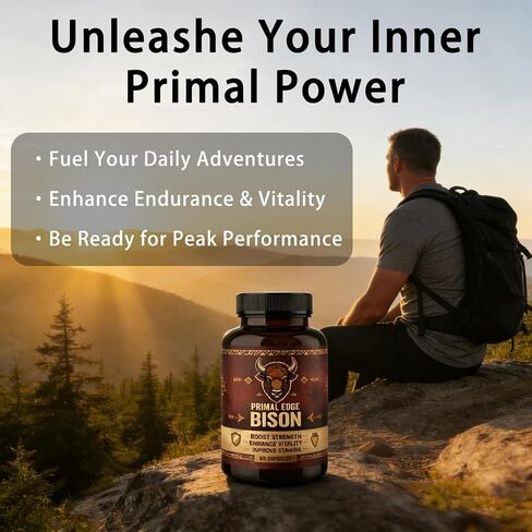 Primal Edge Bison، كبسولات مستخلص البيسون الأمريكي البدائي - 60 كبسولة in Kuwait