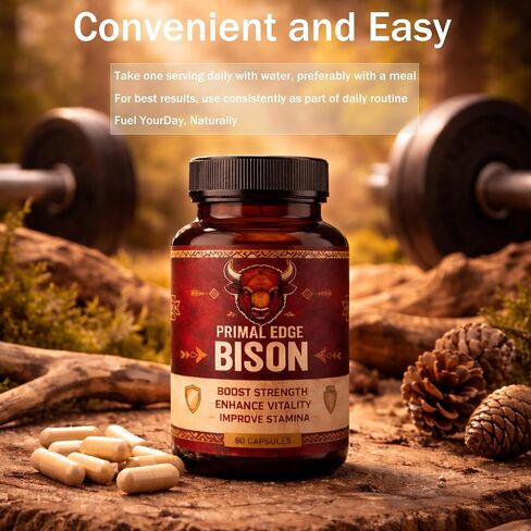Primal Edge Bison، كبسولات مستخلص البيسون الأمريكي البدائي - 60 كبسولة in Kuwait