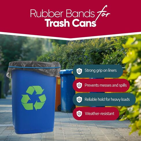 Rubber Bands 55 Gallon Trash Cans - Garbage Bag Holder - Heavy Duty - Pack of 6 in Kuwait