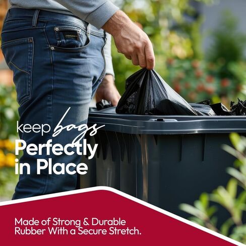 Rubber Bands 55 Gallon Trash Cans - Garbage Bag Holder - Heavy Duty - Pack of 6 in Kuwait