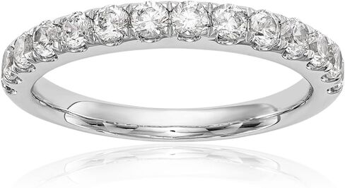 IceCarats 14K Solid White Gold 0.70 carat Diamond Eternity Ring Wedding Band Round Cut, Natural, Prong Set in Kuwait