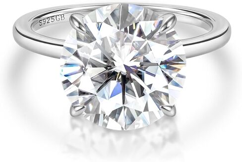 Gem's Beauty 1-6 carat Moissanite Ring for Women - Round Moissanite Engagement Ring 925 Sterling Silver With 18k Gold Plated Promise Rings D Color VVS1 Clarity Moissanite Wedding Rings for Women in Saudi Arabia