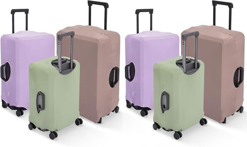 Aliceset 6 Pack 3 Sizes Luggage Cover Suitcase Protector Set Travel Luggage Suitcase Covers for All Standard Suitcases Sizes(Green, Purple, Khaki) in Kuwait