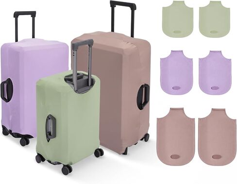 Aliceset 6 Pack 3 Sizes Luggage Cover Suitcase Protector Set Travel Luggage Suitcase Covers for All Standard Suitcases Sizes(Green, Purple, Khaki) in Kuwait