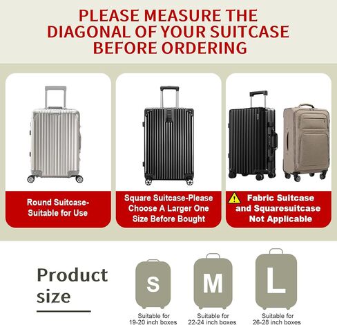 Aliceset 6 Pack 3 Sizes Luggage Cover Suitcase Protector Set Travel Luggage Suitcase Covers for All Standard Suitcases Sizes(Green, Purple, Khaki) in Kuwait