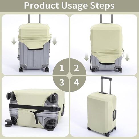 Aliceset 6 Pack 3 Sizes Luggage Cover Suitcase Protector Set Travel Luggage Suitcase Covers for All Standard Suitcases Sizes(Green, Purple, Khaki) in Kuwait