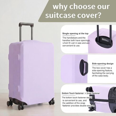 Aliceset 6 Pack 3 Sizes Luggage Cover Suitcase Protector Set Travel Luggage Suitcase Covers for All Standard Suitcases Sizes(Green, Purple, Khaki) in Kuwait