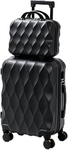 20 Inch Carry-On Hardside Suitcase with 360° Spinner Wheels, Lightweight Rolling Luggage Set with Makeup Case and Coded Lock (Gray) in Kuwait