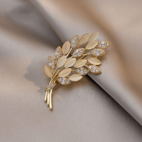 Brooch Flower Golden Clothing Accessories Rhinestone Pearl Jewelry Men Women in Saudi Arabia
