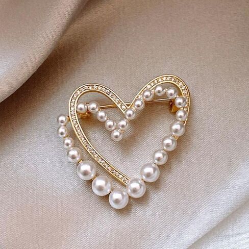 Brooch Flower Golden Clothing Accessories Rhinestone Pearl Jewelry Men Women in Saudi Arabia