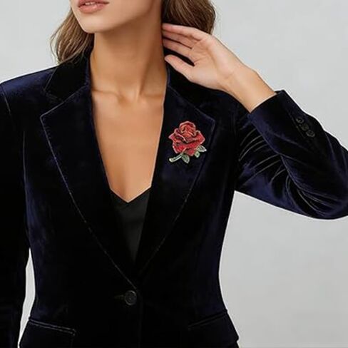 Elegant Rhinestone Rose Flower Brooch for Women Men Vintage Crystal Floral Lapel Pins Elegant Dress Boutonniere Corsage for Hat Bag Suit Tie Gift Wedding Holiday Accessories Jewelry in Saudi Arabia
