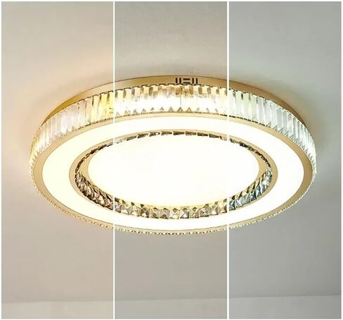 Double Layer Ring Lamp Luxury Crystal Ceiling Lamp Home Decor Bedroom Living Dining Modern Chandelier Led Circular luminaire,for Decoration in Kuwait