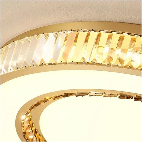 Double Layer Ring Lamp Luxury Crystal Ceiling Lamp Home Decor Bedroom Living Dining Modern Chandelier Led Circular luminaire,for Decoration in Kuwait