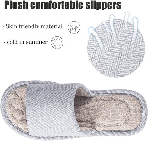 Dokela Womens Open Toe House Slippers Breathable Slip-on Indoor Slippers with Memory Foam Soft Machine Washable Bedroom Home Shoes in Saudi Arabia