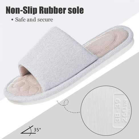 Dokela Womens Open Toe House Slippers Breathable Slip-on Indoor Slippers with Memory Foam Soft Machine Washable Bedroom Home Shoes in Saudi Arabia