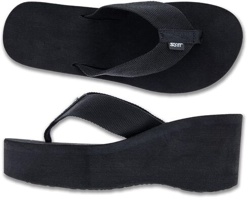 Scott Hawaii Wahine Women's Platform Slipper | 3" Heel | Extra Wide Nylon Strap | Lightweight Sole | Everyday Comfort Wedge in Saudi Arabia