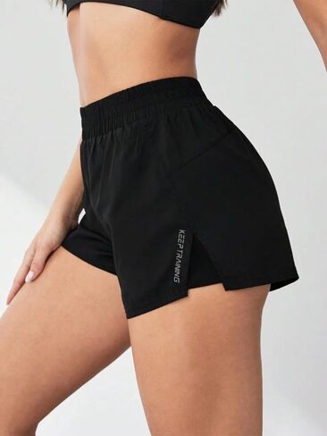 Women's High Waist Athletic Running Shorts Quick Dry Workout Shorts with Liner Breathable Gym Yoga Sports Shorts for Summer in Kuwait
