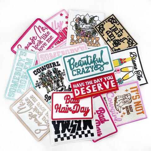 Iron On Patches 5PCS Mama Embroidered Sew On Applique Cute Fashion DIY Accessories Trendy Decoration Patches for Clothing Bags Jeackets Backpacks in Saudi Arabia