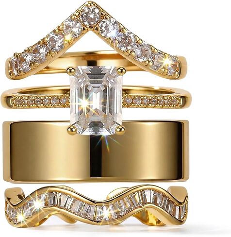 JATEBI Stackable Rings for Women 14K Gold Plated Kunckle Rings Set Dainty Simple Trendy Adjustable Perfect for Stacking Layering on Thumb and Knuckle 4 Pcs in Kuwait
