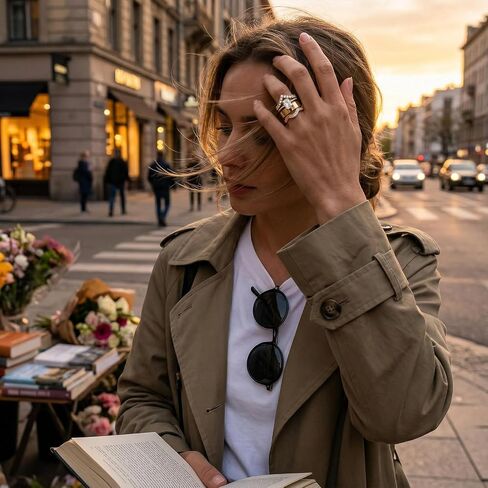 JATEBI Stackable Rings for Women 14K Gold Plated Kunckle Rings Set Dainty Simple Trendy Adjustable Perfect for Stacking Layering on Thumb and Knuckle 4 Pcs in Kuwait