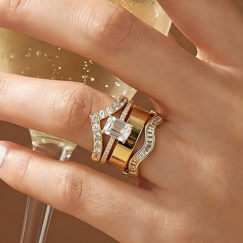 JATEBI Stackable Rings for Women 14K Gold Plated Kunckle Rings Set Dainty Simple Trendy Adjustable Perfect for Stacking Layering on Thumb and Knuckle 4 Pcs in Kuwait