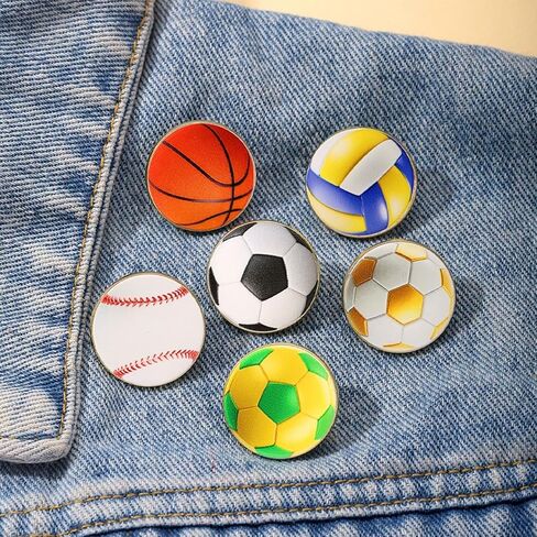 Rhinestone/Enamel Soccer Tennis Brooch Pins for Women Men Cute Sport Ball Theme Brooches Badge for Jackets Hats Backpacks, Gift for Sports Lovers Fans Athletes in Saudi Arabia