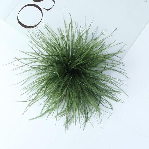 Dainty Ostrich Feather Flower Brooch Pins for Women Elegant Oversized Floral Lapel Pin Handmade Feather Corsage Brooches for Wedding Party Banquet Ceremony Dance Accessories Jewelry in Kuwait