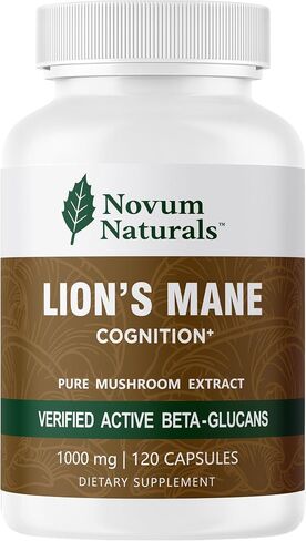 Lion’s Mane Mushroom Extract (120 Capsules) - Verified Active 40% Beta Glucans for Cognition - Memory, Focus, Brain & Immune Health Supplement - Vegan, Non-GMO, 60 Servings in Kuwait