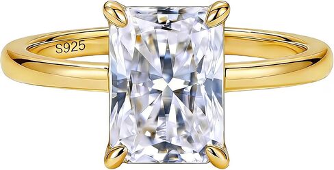 Dulin Engagement Ring for Women 925 Sterling Silver 14k Gold Plated Ring 1ct/2ct/3ct Brilliant Cut Cubic Zirconia Wedding Band Christmas Valentine's Day Birthday Gift for Her in Saudi Arabia