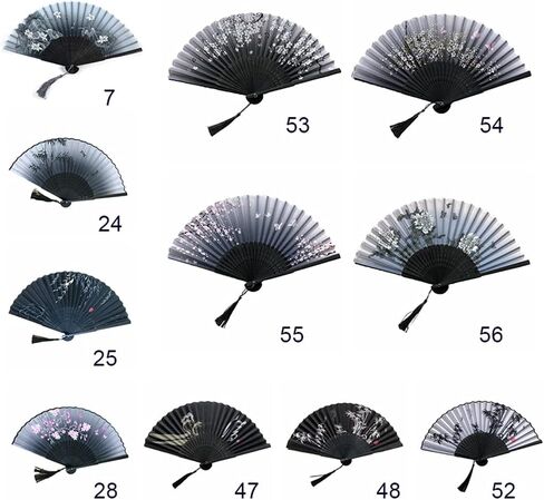 Folding Handheld Flower Fan, Chinese Style Wedding Dance Decoration Silk Lace Folding Handheld Fan Performance Props Party Supplies(54) in Kuwait