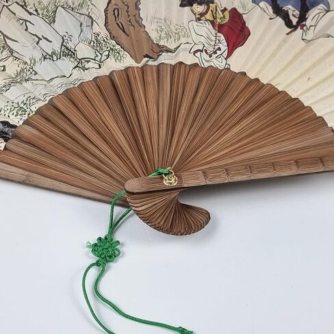 Seoulful Vintage Korean Dano Festival Folding Fan - Traditional Shin Yun-bok Art Hand Fan with Bamboo Frame in Saudi Arabia