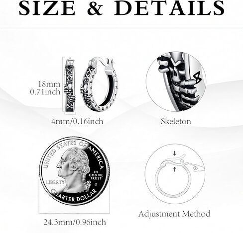 Skull Hoop Earrings for Men Skull Punk Earrings Gothic Rune Earrings Viking Jewelry Gift for Men Women Brother Dad Husband Father in Saudi Arabia
