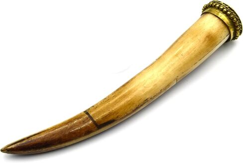 Bone Tusk Pendant | 4.5 Inch Ox Bone Focal Tusk Pendant | Brown in Saudi Arabia