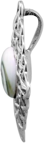 Sterling Silver Diamond -Shaped Celtic Style Pendant with Eye of Shiva Shell Inlay in Saudi Arabia
