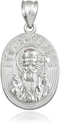 Claddagh Gold - 925 Sterling Silver Saint Nectarios of Aegina Medal Protection Charm Pendant in Saudi Arabia