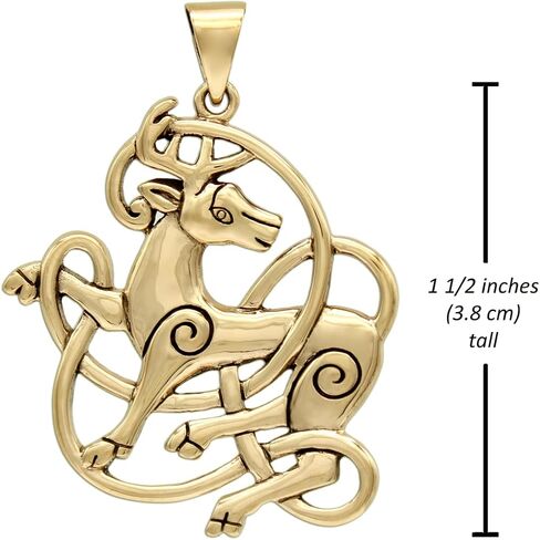 Dryad Design Bronze Stag Pendant - Celtic Deer Druid Jewelry for Men or Women in Kuwait