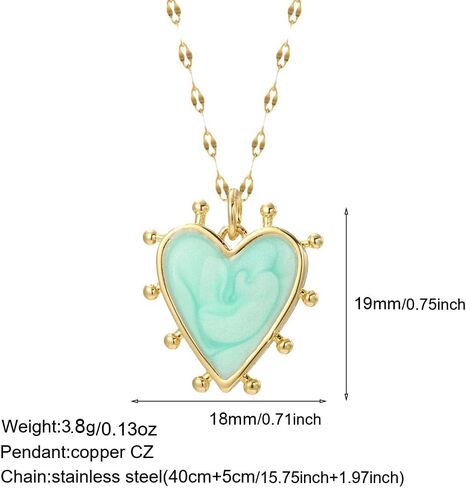 Gold Plated Pearlescent Enamel Heart Pendant Charms In Assorted Colors - AC23074G4 in Kuwait