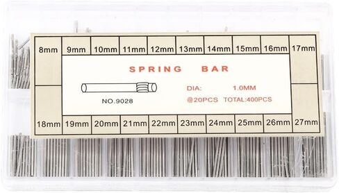 8-27mm Range Metal Watch Spring Bars Universal Fit for Band Link Pins Repair Installation Tool Kit(1.0mm) in Kuwait