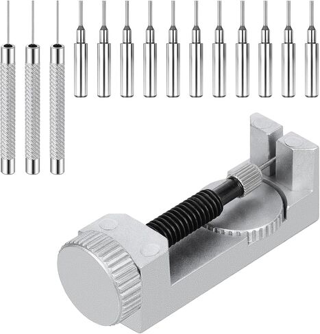 Xthrotsenk Watch Link Removal Pins Kit Watch Link Removal Tool Remover Watches Repair Pin Tool with 12PCS Replacement Pins and 3PCS Pin Punches for Watches Strap Adjustment Repair in Kuwait