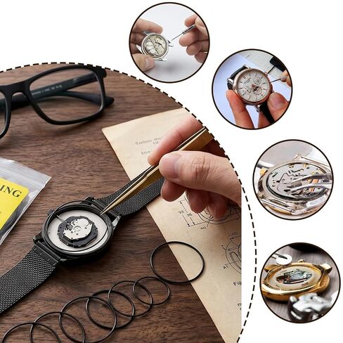 8-Piece Watch Gasket Set, Watch Parts O Ring Kit, Waterproof Seal Ring Set for Watchs Repair, Durable Watchs Gaskets O Rings for Watchss Maintenance in Saudi Arabia
