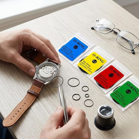 8-Piece Watch Gasket Set, Watch Parts O Ring Kit, Waterproof Seal Ring Set for Watchs Repair, Durable Watchs Gaskets O Rings for Watchss Maintenance in Saudi Arabia