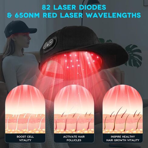 Wireless Rechargeable Red Light Therapy for Hair Growth – FDA Cleared Laser Cap for Hair Regrowth. Treats Hair Loss, Thinning & Alopecia for Men & Women in Saudi Arabia