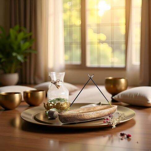 Antique Wooden Incense Holder for Incense Sticks - Elegant Home Decor Accessory, Handcrafted Vintage Style, Ideal for Meditation and Relaxation, Durable Design for Long-Lasting Use in Saudi Arabia