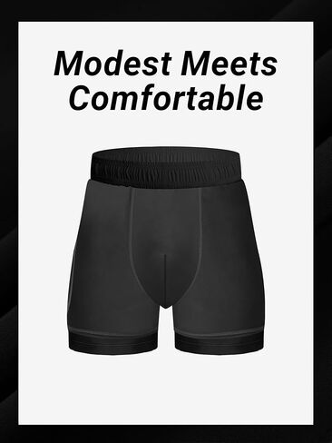 Arcweg Mens Swimming Trunks 2 in 1 with Boxer Liner 5.5" Quick Dry Swimwear Bathing Suit Swim Shorts with Zipper Pockets Black in Saudi Arabia