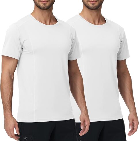 Men's UPF 50+ Swim Rash Guard – Quick Dry Short Sleeve UV Shirt for Fishing, Hiking, Beach, Running in Saudi Arabia