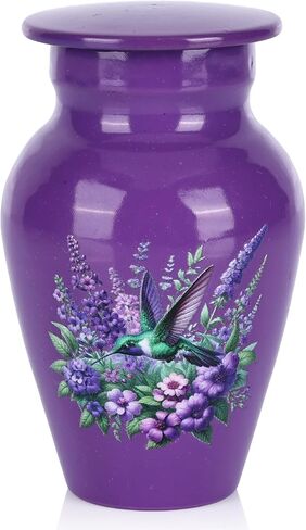 Purple Hummingbird Urns for Human Ashes Adult Female and Male, Decorative Burial Urn, Funeral Cremation Urns for Women and Men Women's Keepsake Urn for Mom or Mother (Purple, Small) in Saudi Arabia