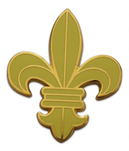 مجموعة Novel Merk Fleur De Lis - دبوس طية صدر الملوك ودبوس قبعة وربطة عنق - مع حقيبة ظهر 3 قطع in Kuwait